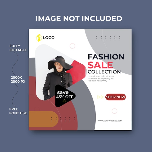 Fashion sale social media banner template