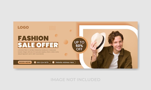 Vector fashion sale social media facebook cover design banner template web banner timeline template