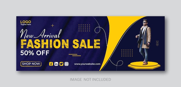 Fashion sale social media Facebook cover design template