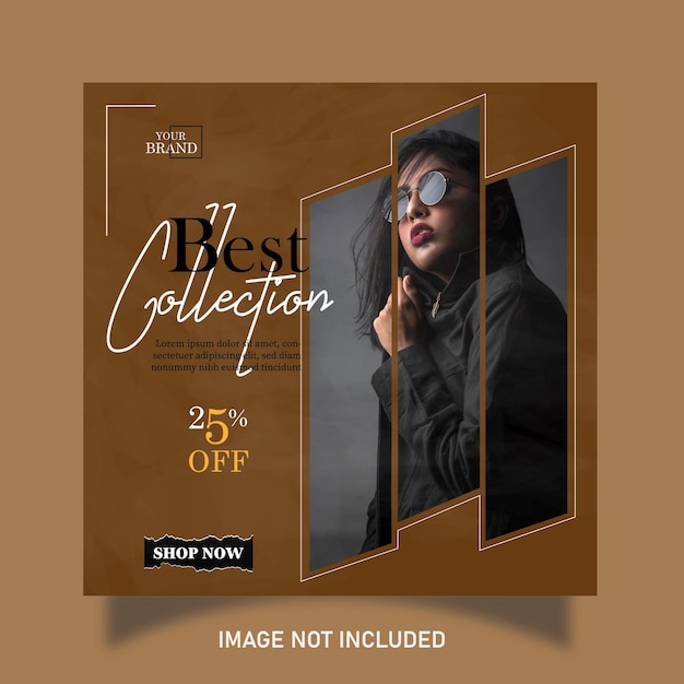 Fashion sale social media Instagram feed template premium vectors