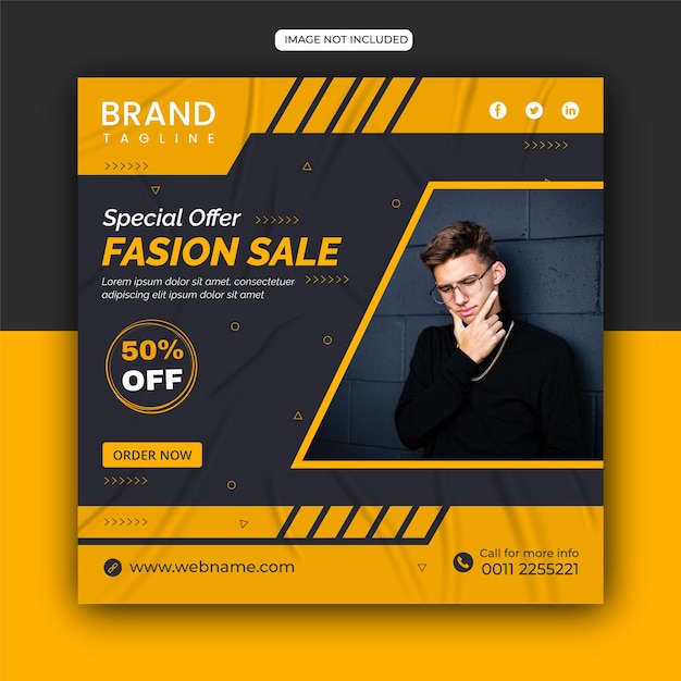 fashion sale social media instagram post design template Premium Vector