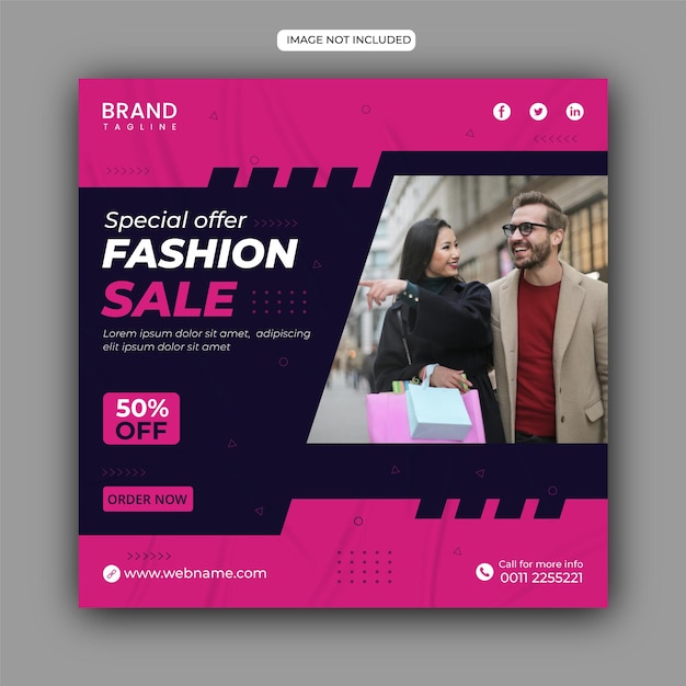 fashion sale social media instagram post design template Premium Vector