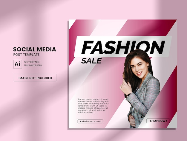 Fashion sale social media instagram post template Premium Vector