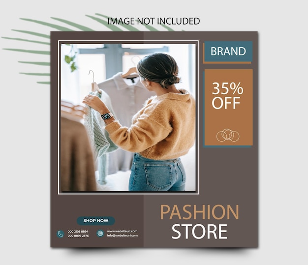 Fashion sale social media Instagram post template web banner