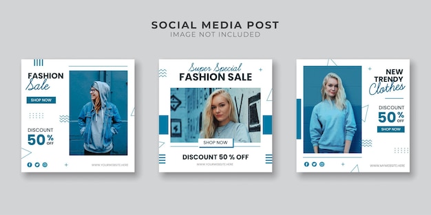 Vector fashion sale social media and instagram post template