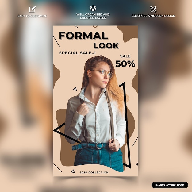 Vector fashion sale social media instagram post template