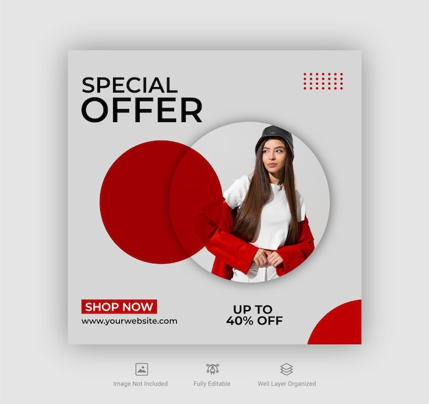 Fashion sale social media and instagram post template