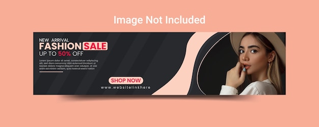 Fashion sale social media linkedin banner or social media linkedin cover template