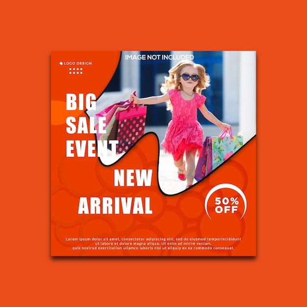 fashion sale social media post design template banner design