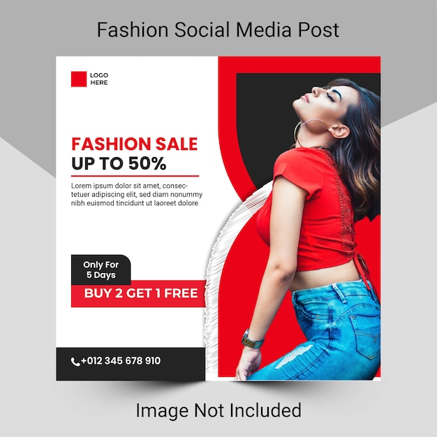 Fashion sale social media post or Instagram banner template design