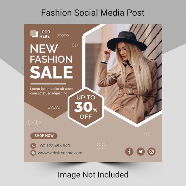 Fashion sale social media post or instagram banner template design