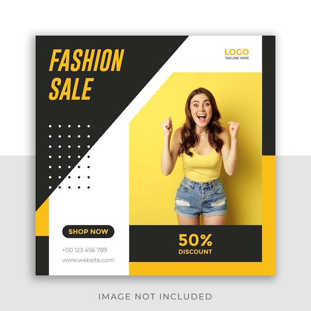 Fashion sale social media post or instagram feed template