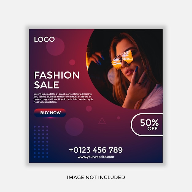 Fashion Sale Social Media Post Template Design