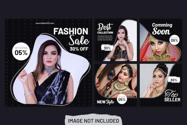 Fashion Sale Social Media Post Template and Fashion Web Banner Template