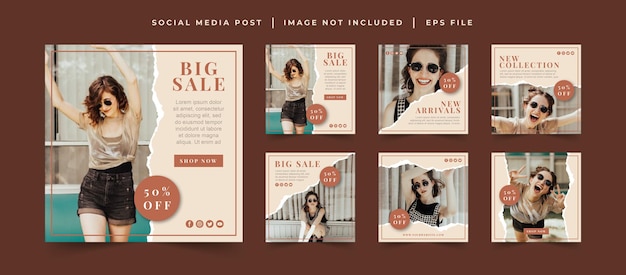 fashion sale social media post template