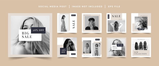 fashion sale social media post template