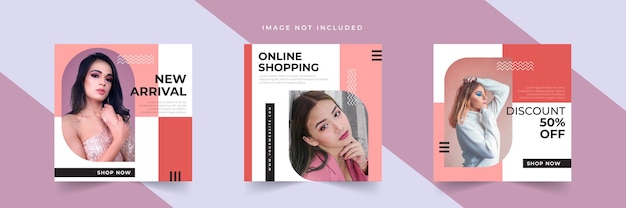 Fashion sale social media post templates collection