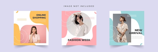 Fashion sale social media post templates collection