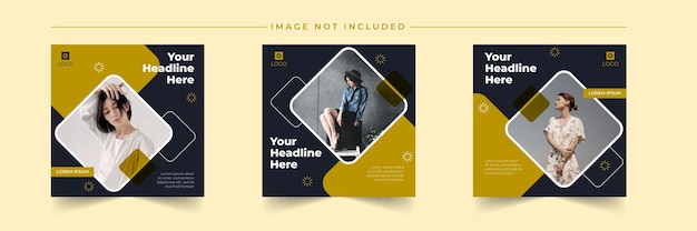 Fashion sale social media post templates collection