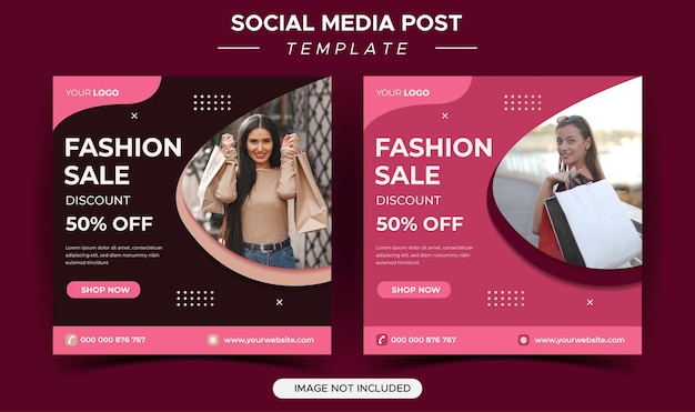 Fashion sale social media post templates