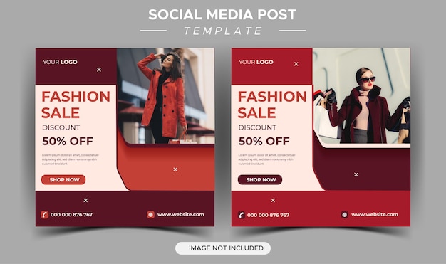 Fashion sale social media post templates