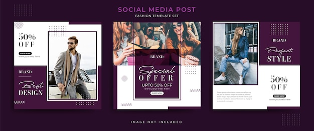 Fashion sale social media post and web banner design template