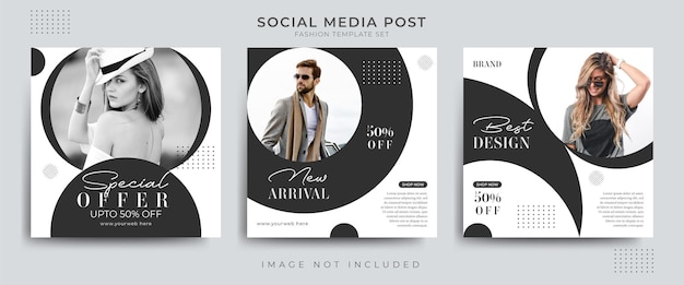 Fashion sale social media post and web banner design template