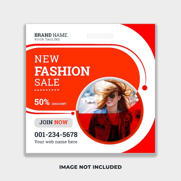 Fashion sale social media post and web banner design template