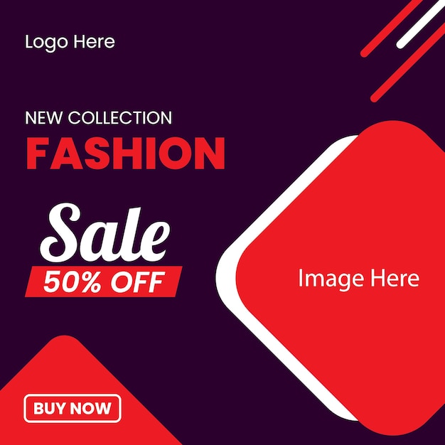 Fashion Sale social media poster template