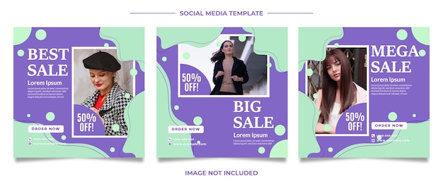 Fashion sale social media promotion banner template