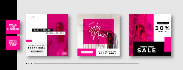 Fashion sale social media square banner template