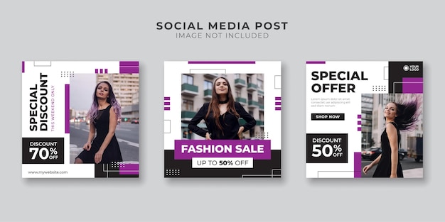 Fashion sale square banner template