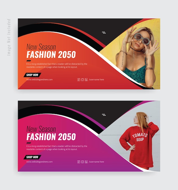 Fashion Sale Web Banner Or Facebook Banner template Vactor Template