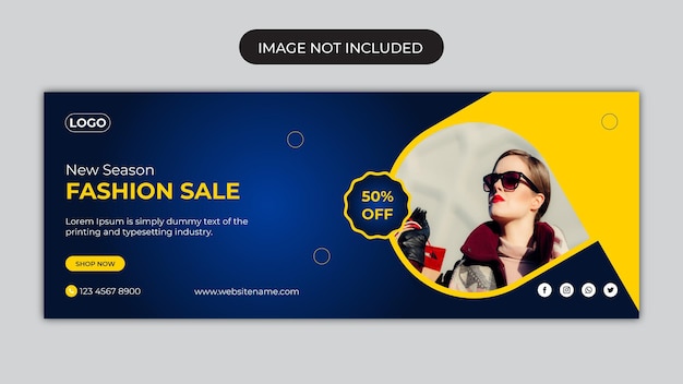 Fashion sales facebook cover or social media banner