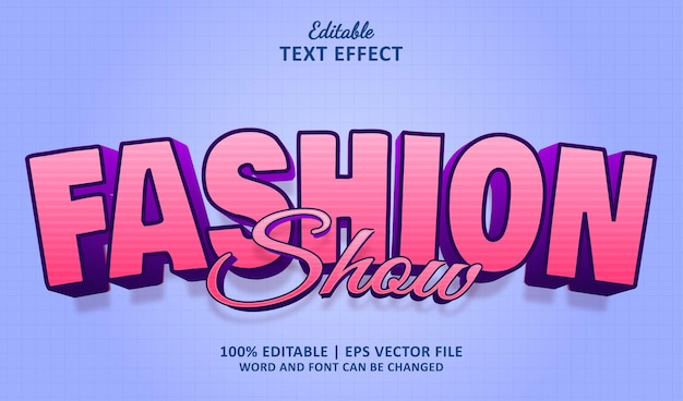 Fashion Show Editable Text Effect 3D Style