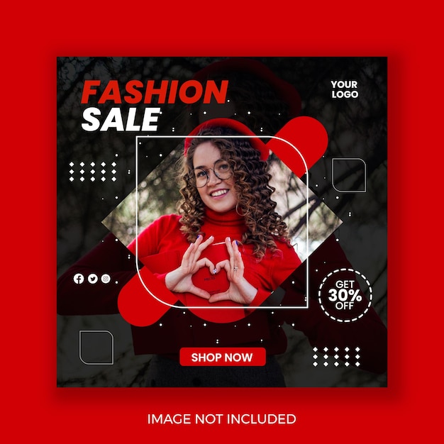 Fashion social media banner or web template eps