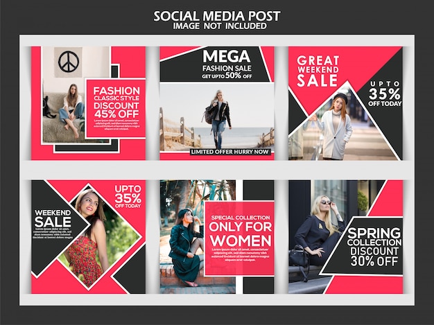 Fashion social media exclusive template banner set