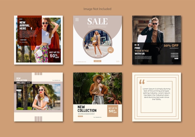 Fashion social media instagram post collection template