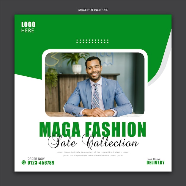 Vector fashion social media post instagram banner