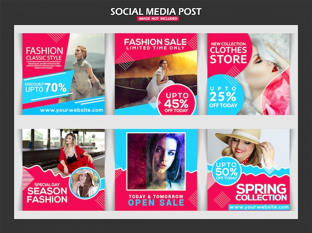 Fashion social media post template design