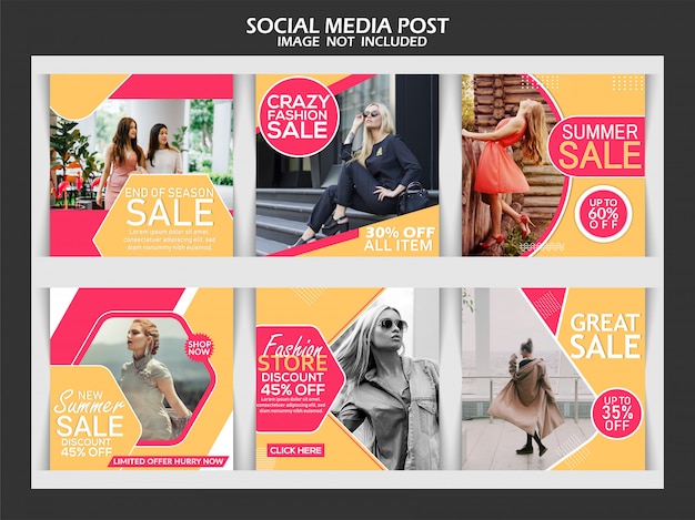 Fashion social media post template template