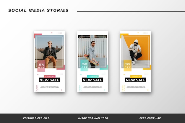 Fashion social media stories template set