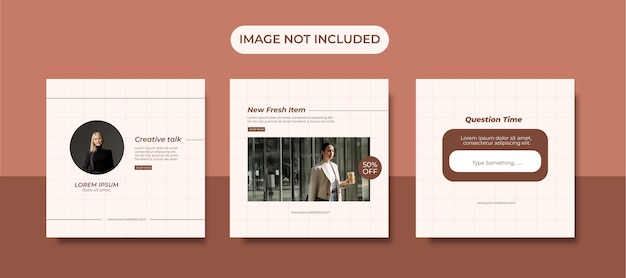 Fashion social media templates set collection