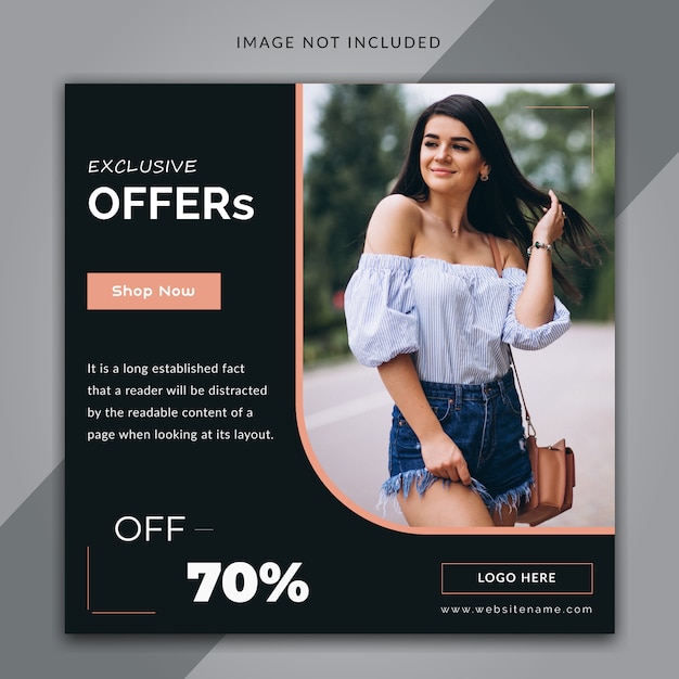 Fashion square banner template for Instagram