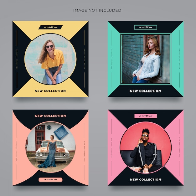 Fashion square banner template instagram