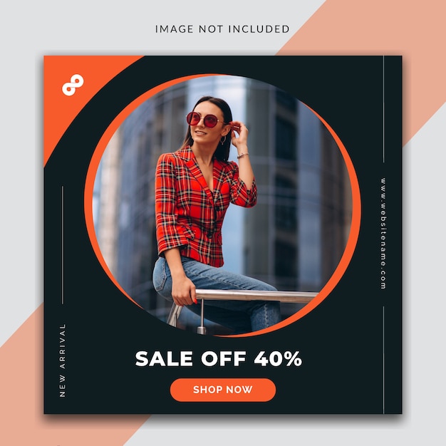 Fashion square banner template for Instagram