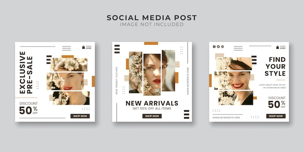 Fashion square banner template for social media and instagram post