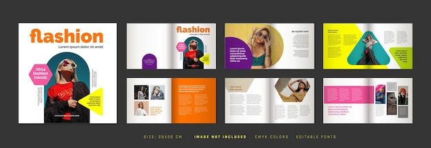 Fashion Square layout template for magazine brochure catalog