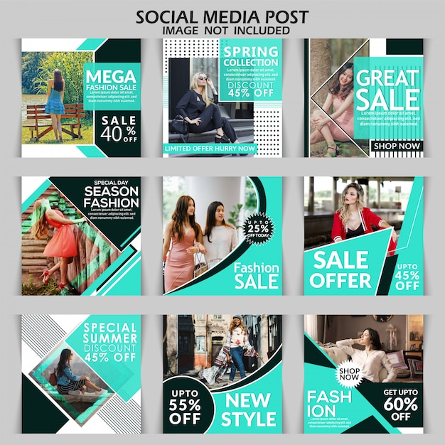 Fashion square sale banner or instagram post template