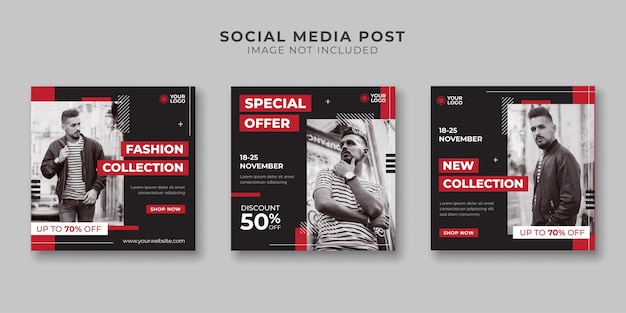 Fashion store social media and instagram post template